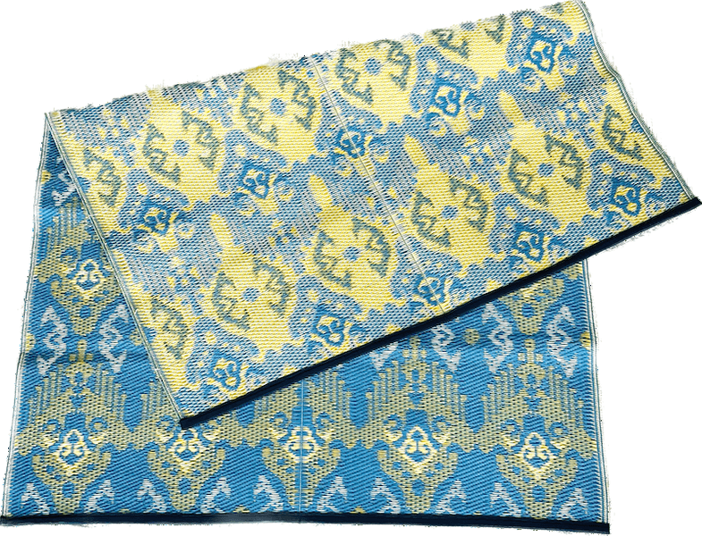 Plastmatte Indisk 120x180cm Gul/Lysebl&aring;/Hvit