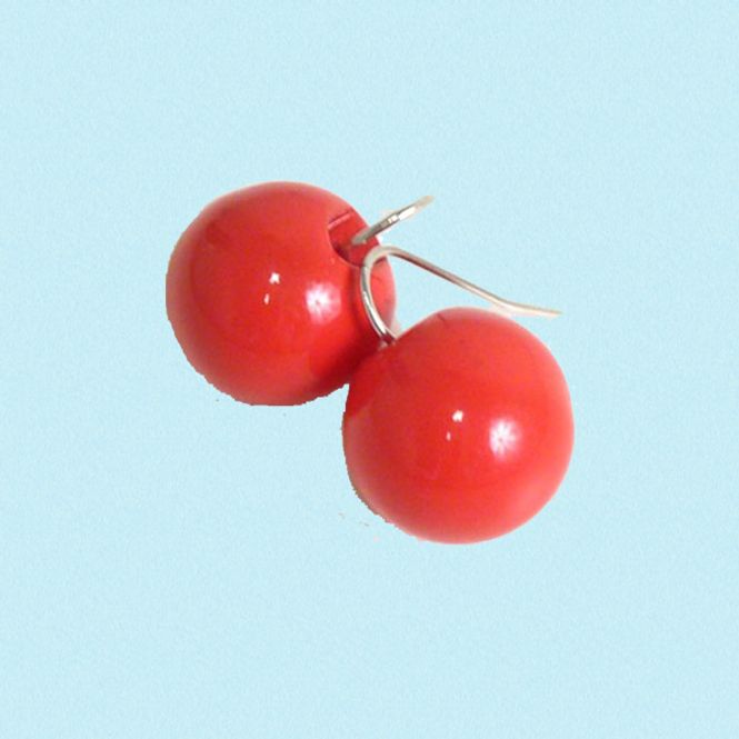 Hovedbilde Ball øredobber røde