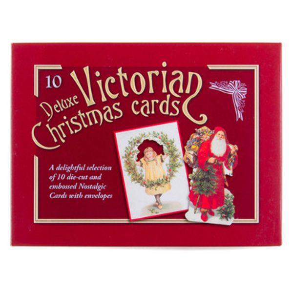 Luksuspakning med 10 stk Viktorianske julekort