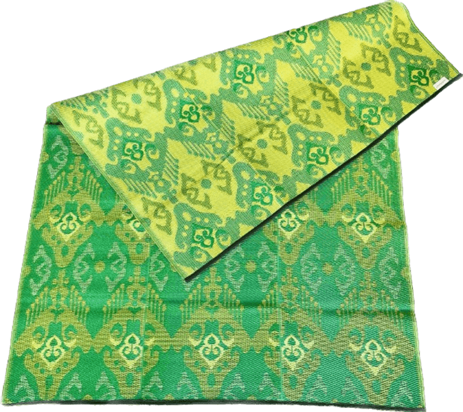 Plastmatte Indisk 90x180cm 2 Gr&oslash;nnfarger/Gult