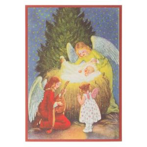 Hovedbilde Kort med glitter, jesusbarnet ...