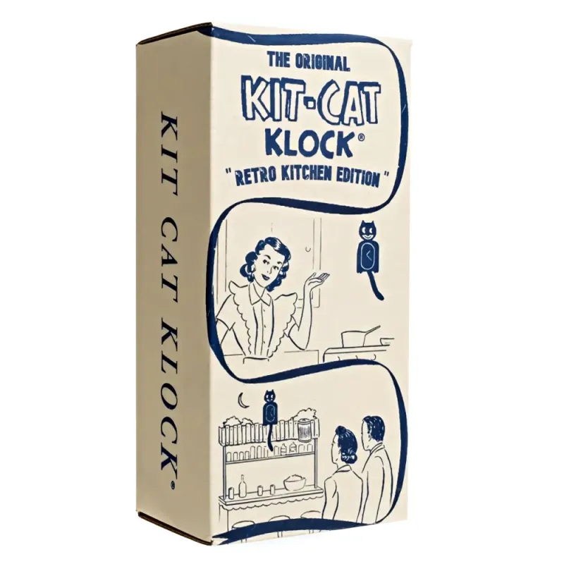 Kit-Cat klokke Retro Kitchen Edition I sort 