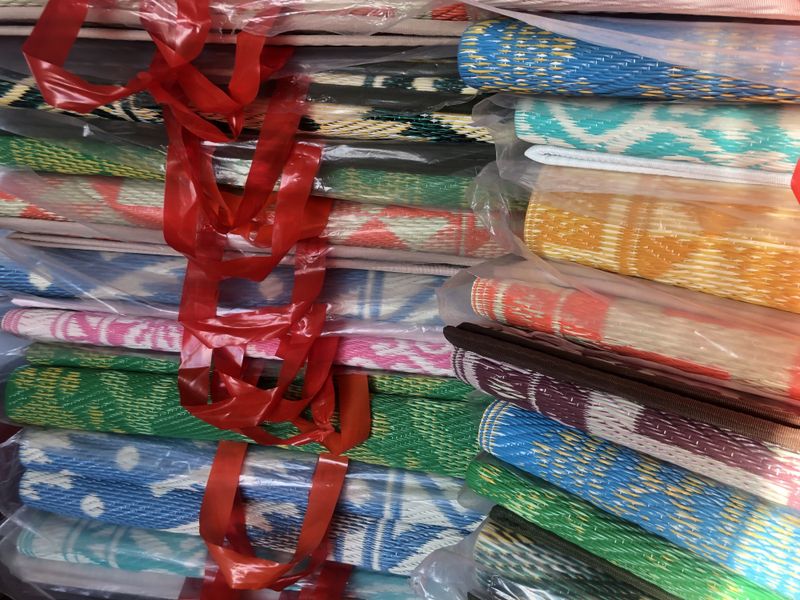 Plastmatte Indisk 180x270cm 2 Bl&aring;farger/Elfenben