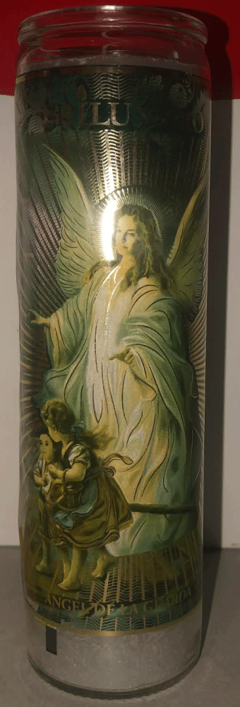 Angel delle guarda stearinlys i glass